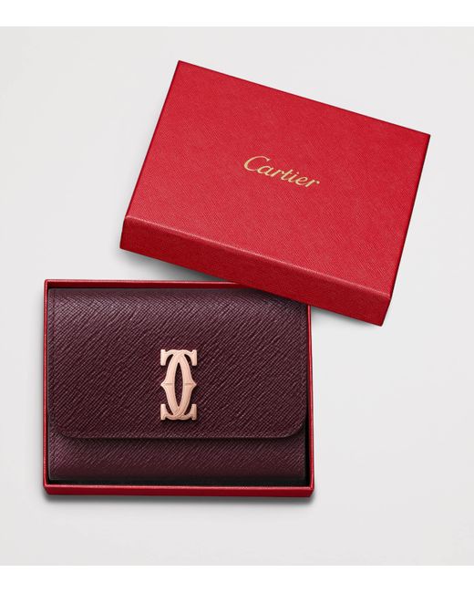 Cartier Purple Mini Leather C De Wallet