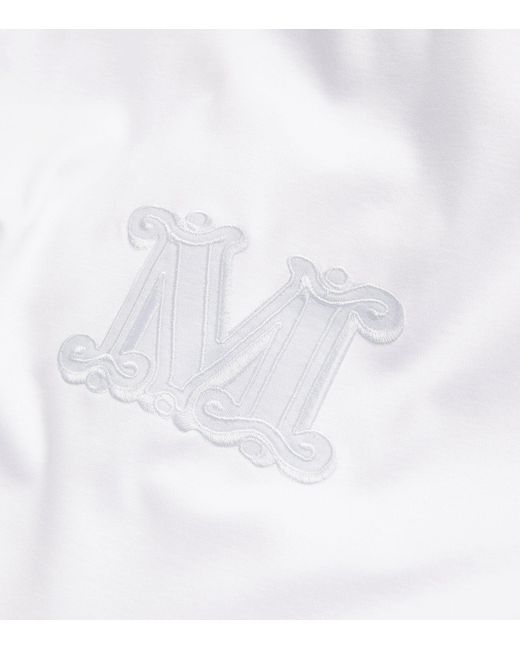 Max Mara White Embroidered Monogram Dolly Top