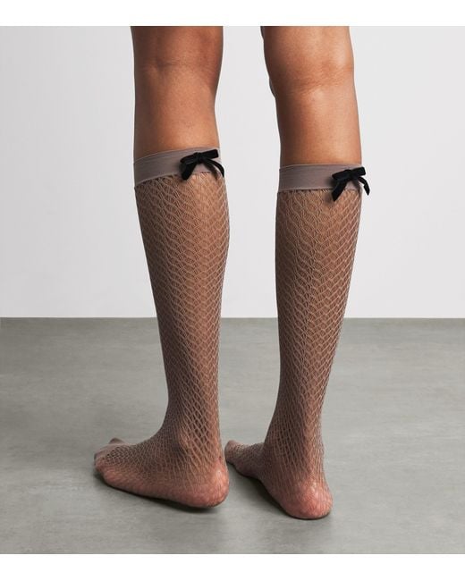 Falke White Knee-High Miss Ribbon Socks