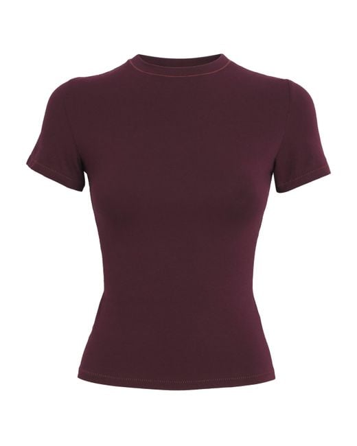 Skims Purple Cotton Jersey T-Shirt