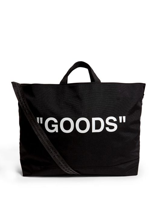 Off-White c/o Virgil Abloh Black Goods Quote Tote Bag for men