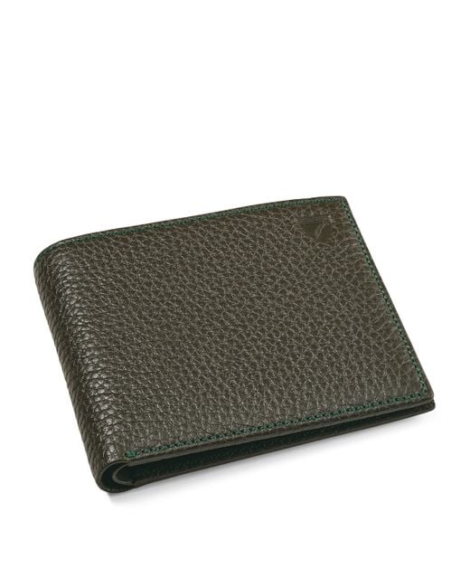Aspinal Green Leather Bifold Wallet for men