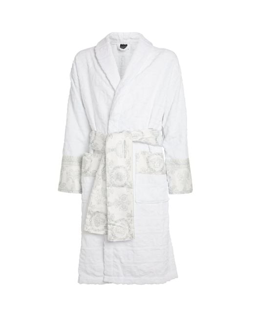Versace White Baroque Bath Robe for men