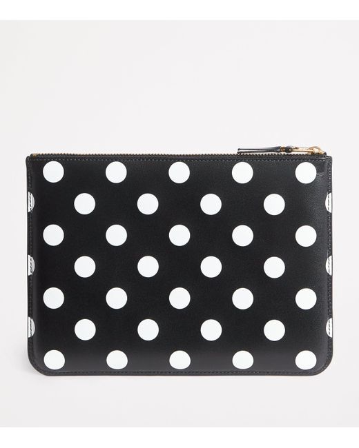 Comme des Garçons Black Large Leather Polka-Dot Zipped Pouch for men