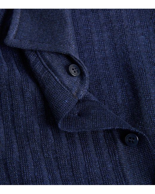Lardini Blue Linen-cotton Polo Shirt for men