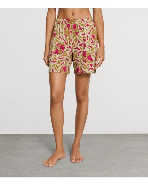 Hanro Red Cotton-Modal Printed Shorts