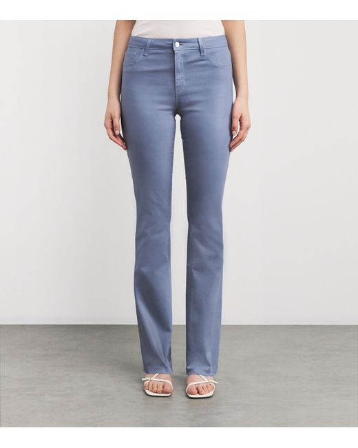 L'Agence Blue Coated Ruth Straight Jeans