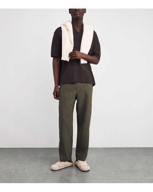 Commas Gray Wide-Leg Pleated Resort Trousers for men