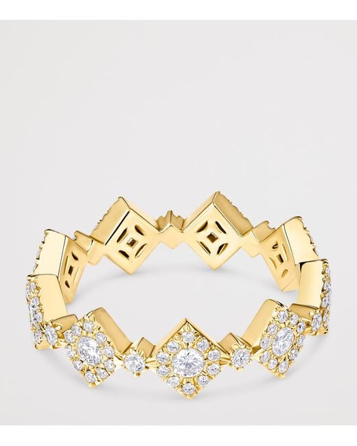 David Morris Metallic And Diamond Triolette Square Ring