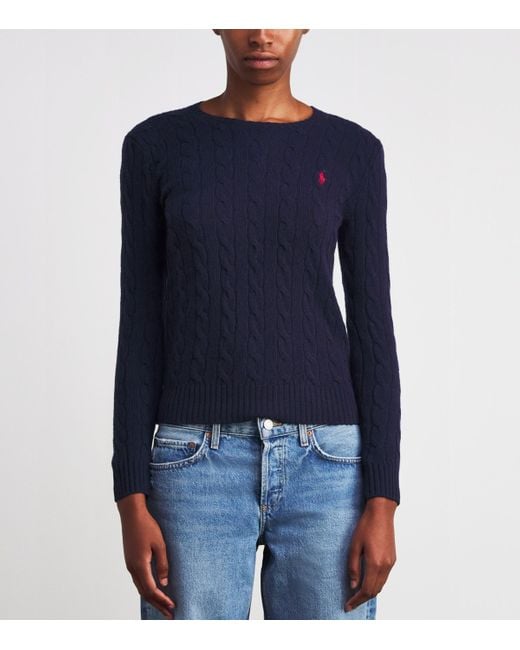 Polo Ralph Lauren Blue Wool-Cashmere Julianna Sweater