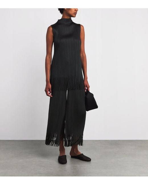 Pleats Please Issey Miyake Wave Tunic Top in Black | Lyst