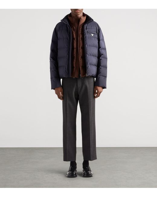 Prada Blue Re-Nylon Puffer Jacket for men