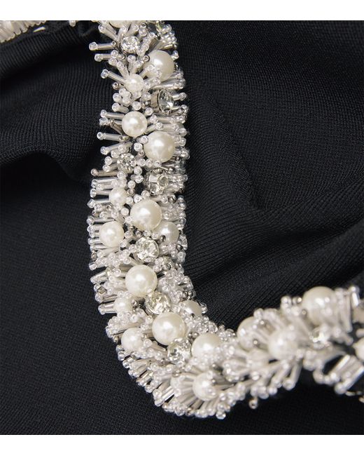 Jonathan Simkhai Black Embellished-Trim Ozelle Top