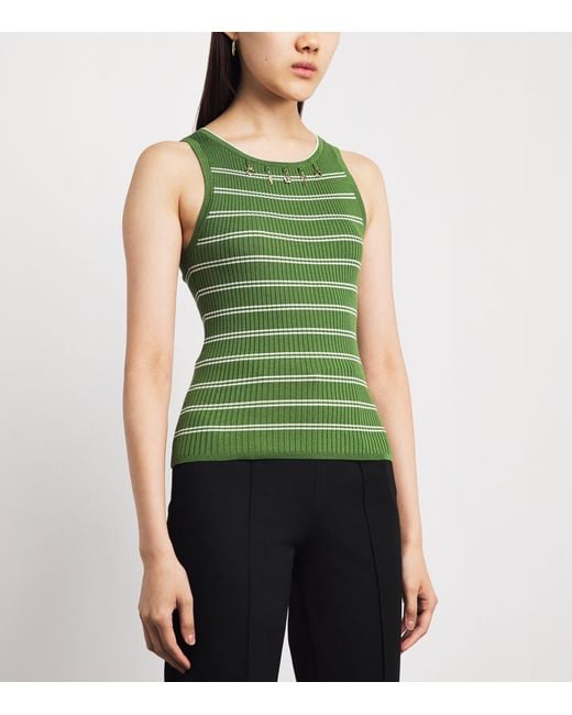 Sandro Green Stretch-Jersey Tank Top