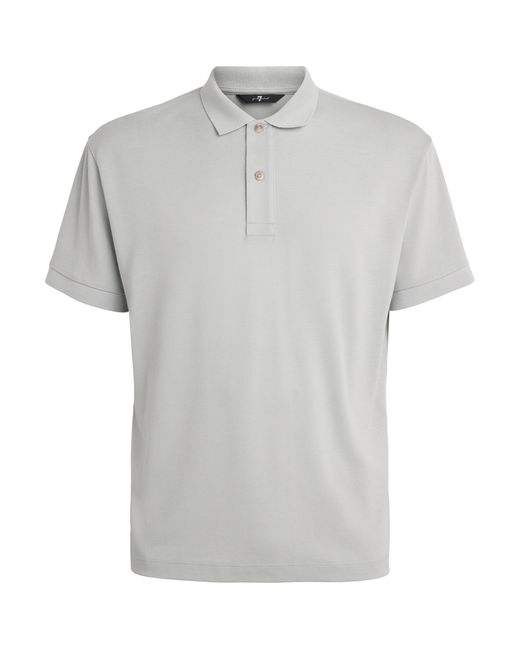 7 For All Mankind Gray Short-Sleeve Polo Shirt for men