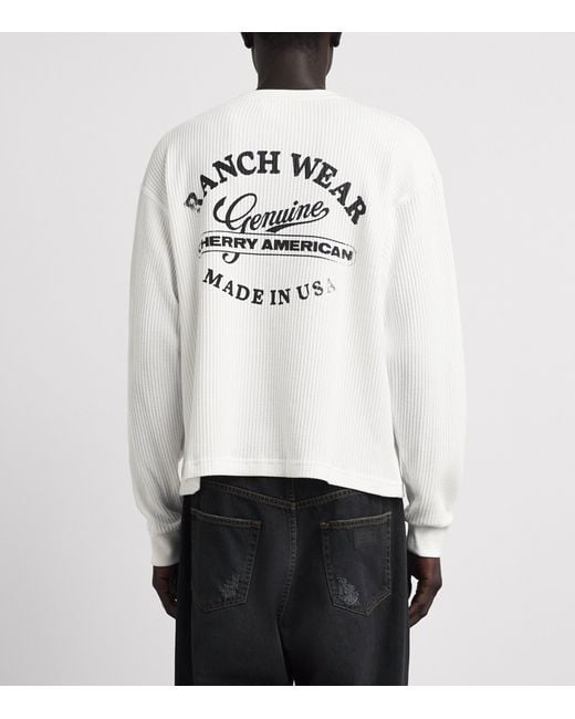 CHERRY LA White Ranchwear Thermal Sweater for men