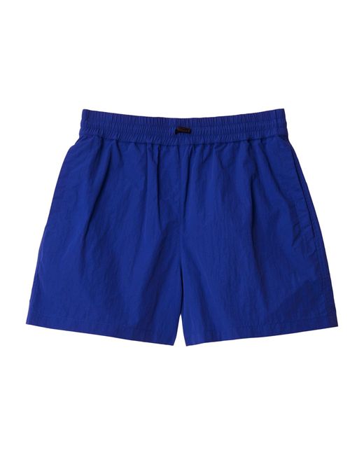 Burberry Embroidered-ekd Shorts in Blue | Lyst