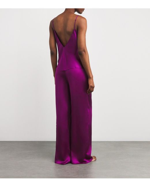 Olivia Von Halle Purple Silk Bliss Pyjama Set