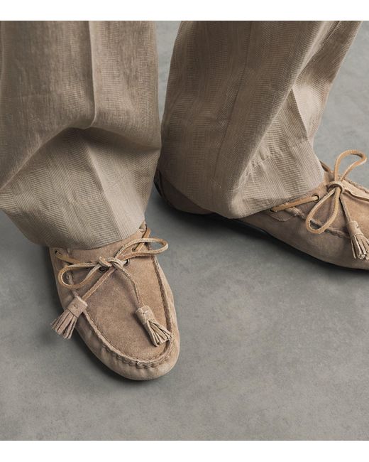 Polo Ralph Lauren Brown Suede Tasselled Anders Loafers