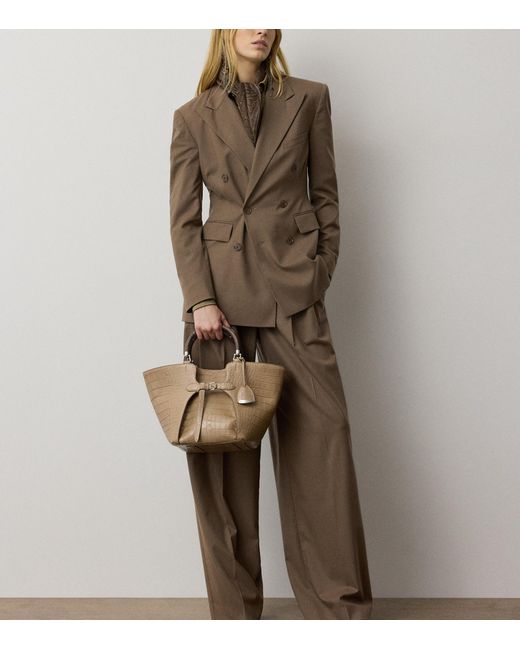 Ralph Lauren Brown Wool-Blend Clarice Trousers