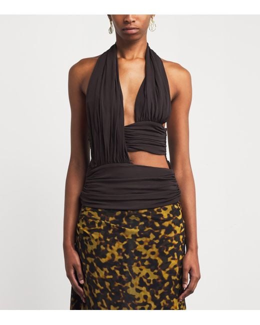 Christopher Esber Black Jersey Draped Cummerbund Top