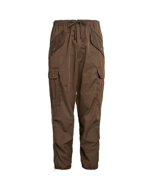 Dries Van Noten Brown Drawstring Cargo Trousers for men