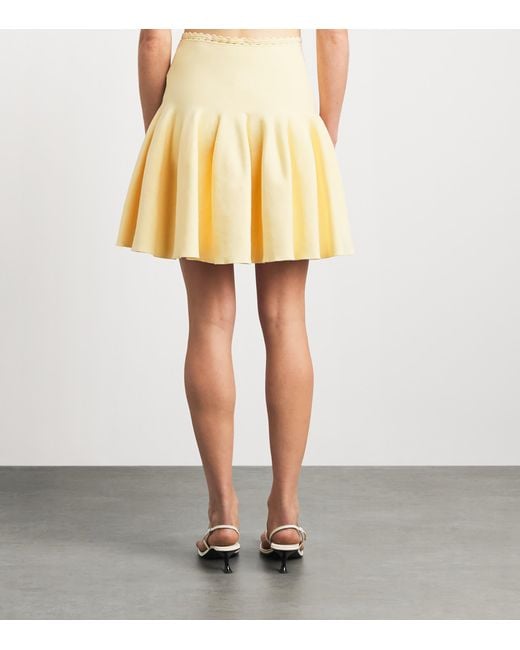 Sandro Natural Knitted Skater Mini Skirt