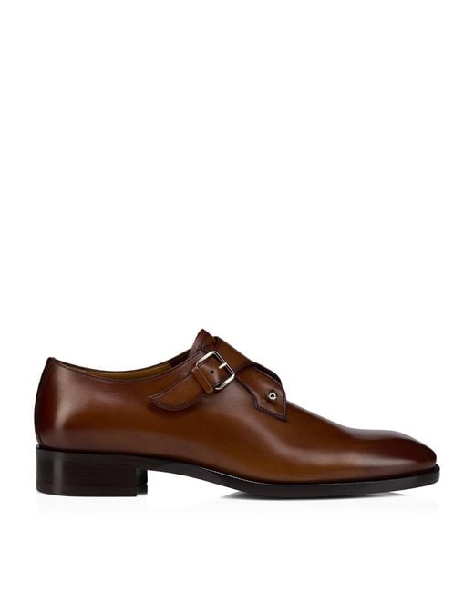 Christian Louboutin Brown Chambelimonk Leather Monk Shoes