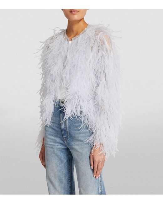 LAPOINTE White Feather-embellished Jacket