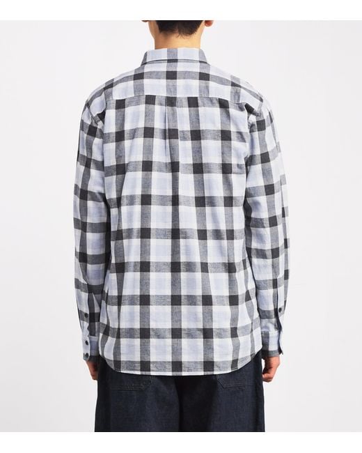 7 For All Mankind Blue Check Print Shirt for men