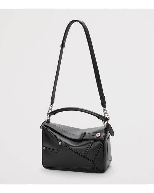 Loewe Black Small Calfskin Puzzle Panta Top-Handle Bag