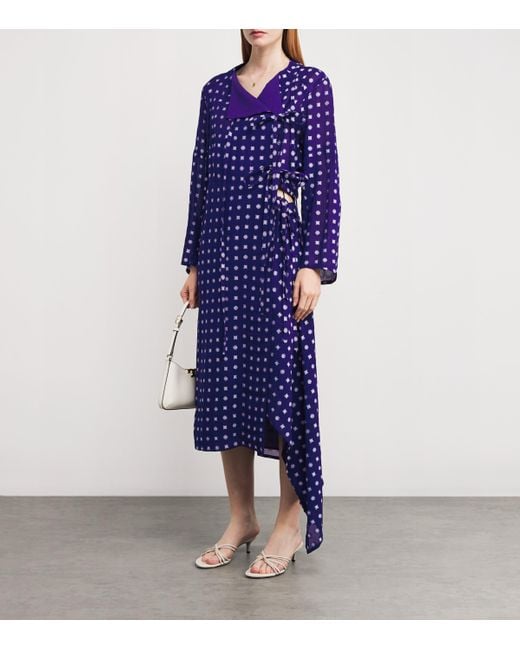 Tory Burch Blue Jacquard Midi Dress