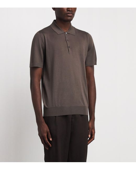Corneliani Brown Wool Polo Shirt for men