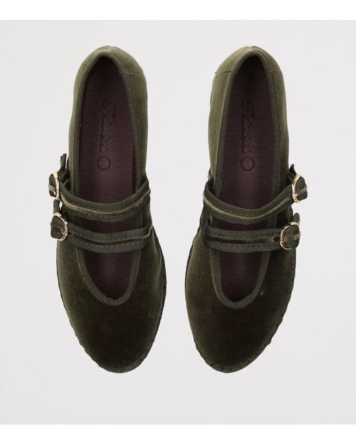 Flabelus Black Velvet Claire Mary Jane Flats