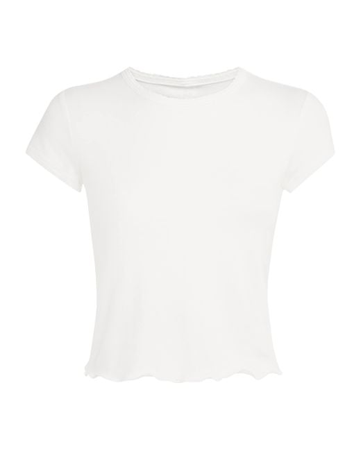 Skims White Stretch-Cotton Drop Needle Baby T-Shirt