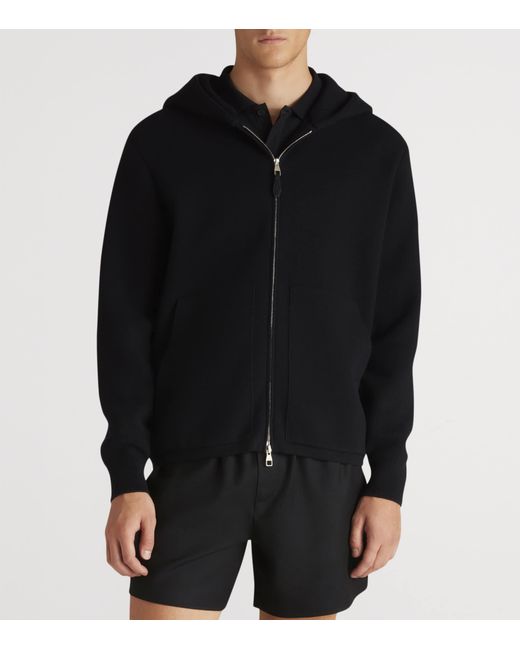 Dunhill Black Cotton-Cashmere Zip-Up Hoodie for men