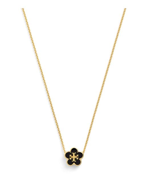 Tory Burch Metallic Enamel Kira Flower Necklace