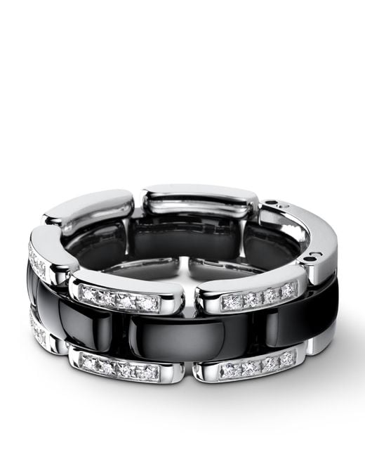 Chanel Black Medium, Diamond And Ceramic Flexible Ultra Ring