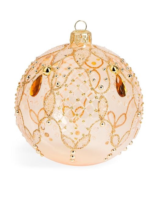 Harrods Metallic Glass Embellished Bauble