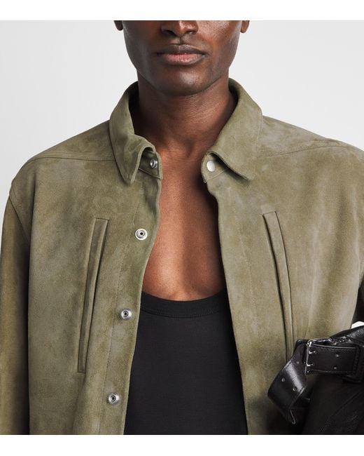 Rick Owens Green Alice Suede Jacket for men