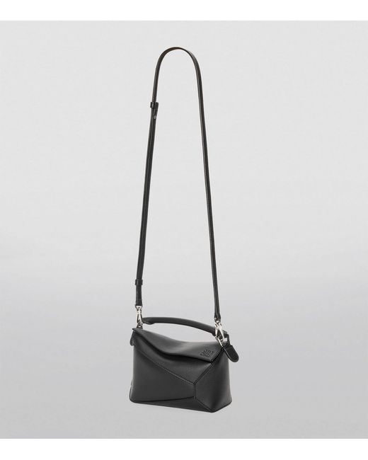 Loewe Gray Mini Leather Puzzle Edge Top-handle Bag