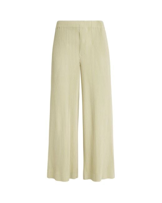 Homme Plissé Issey Miyake Green Pleated Wide-Leg Trousers for men