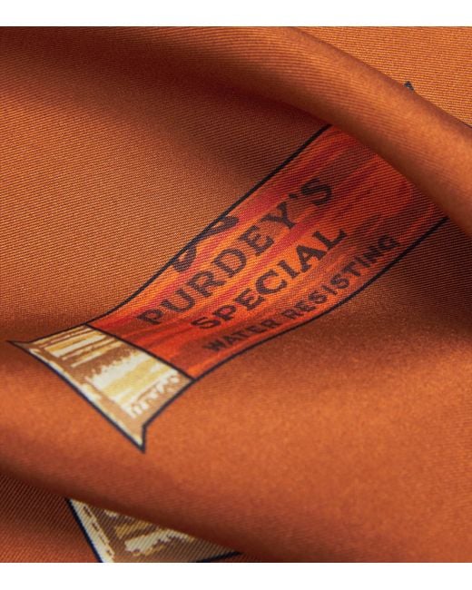 James Purdey & Sons Orange Silk Cartridge Pocket Square for men