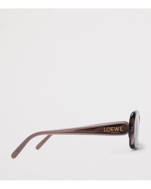 Loewe Gray Acetate Rectangular Slim Sunglasses