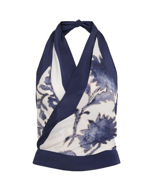 Sir Blue Printed Philippa Scarf Crop Top