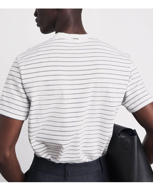 Sandro White Cotton Sailor T-Shirt for men