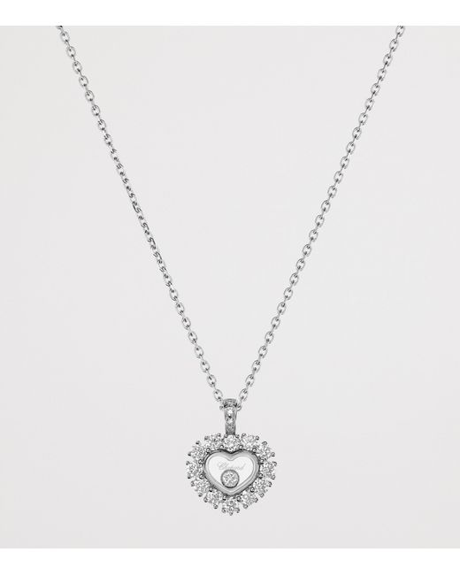 Chopard Metallic And Diamond Happy Diamonds Icons Joaillerie Pendant Necklace