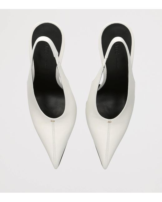 Khaite White Leather Bella Pumps 100