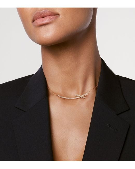 Chanel Metallic And Diamond Ruban Chain Necklace