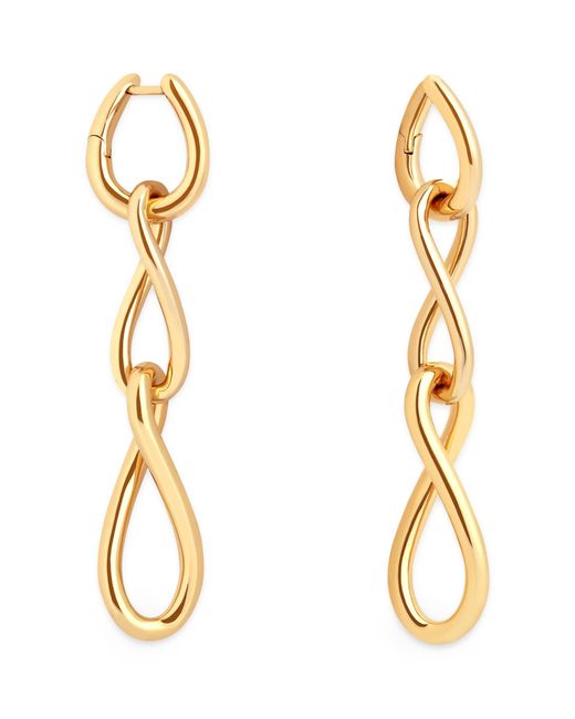 Astrid & Miyu Metallic Gold-plated Silver Infinite Drop Earrings